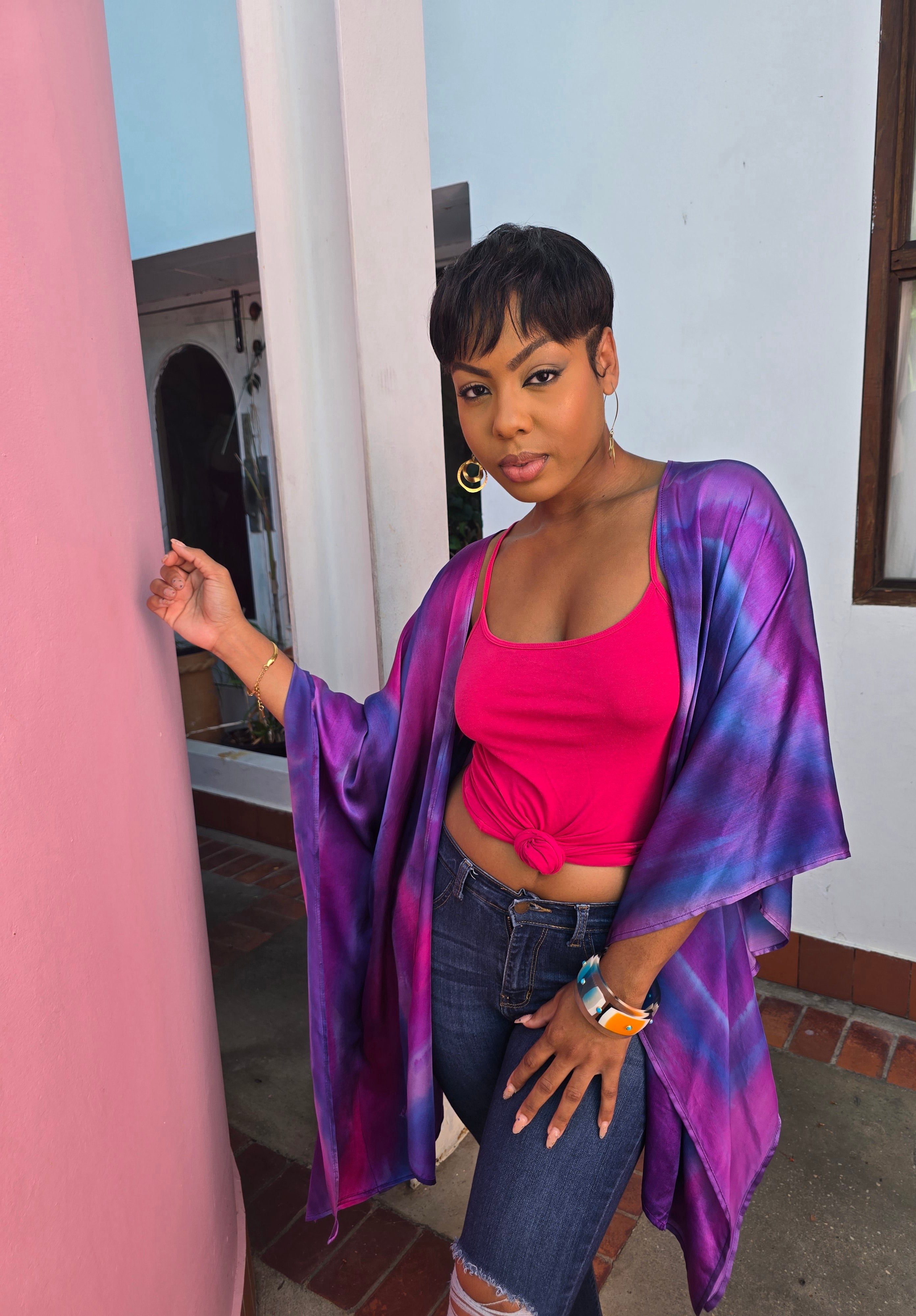 Hand Dyed Silk Charmeuse Jacket