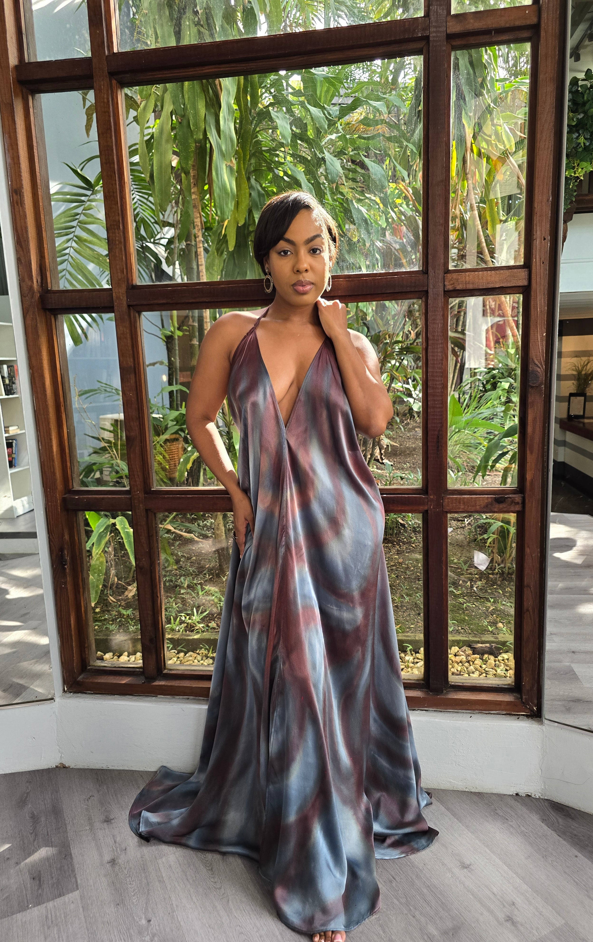 Hand Dyed Silk Charmeuse Halter