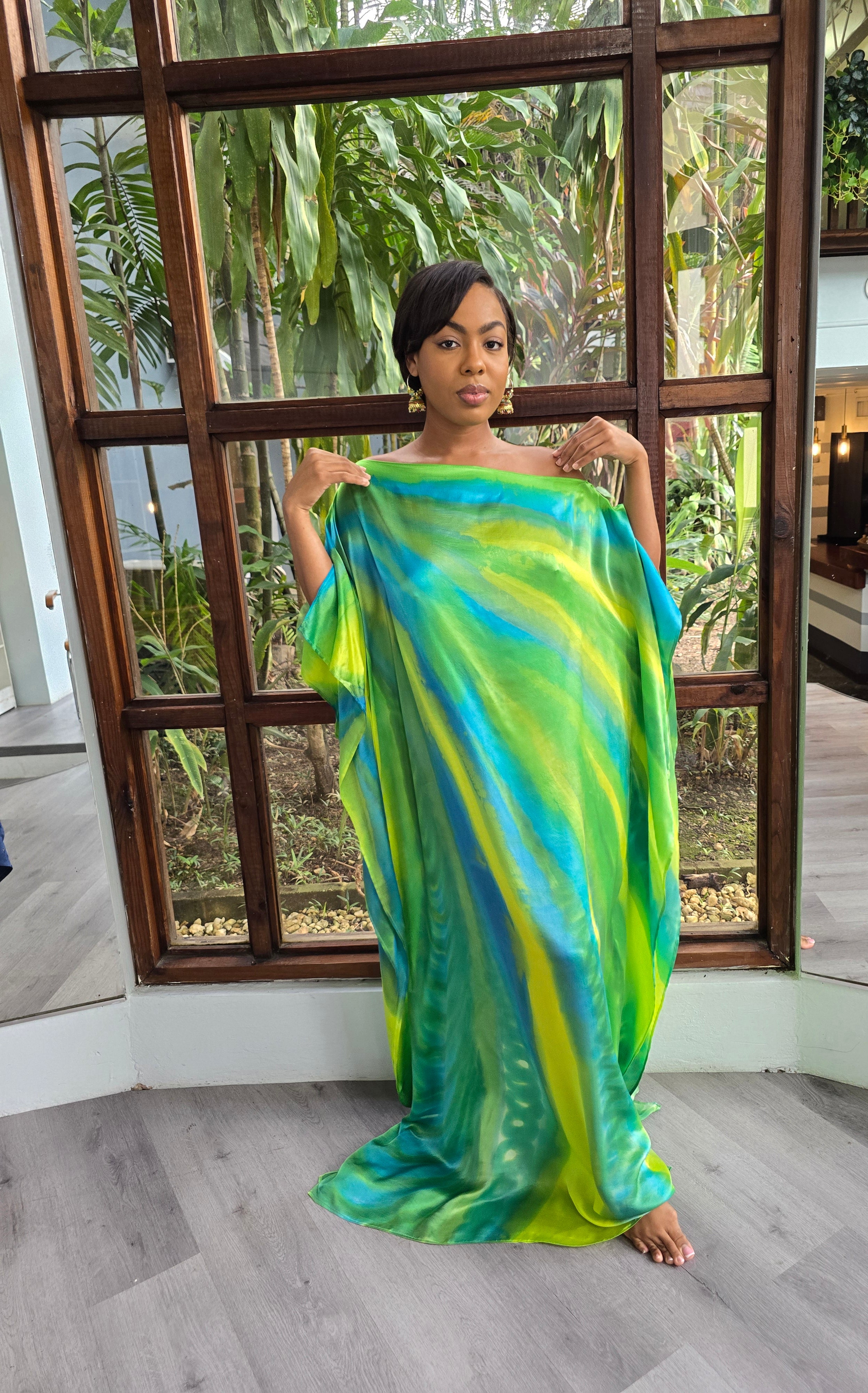 Hand Dyed Silk Charmeuse Kaftan