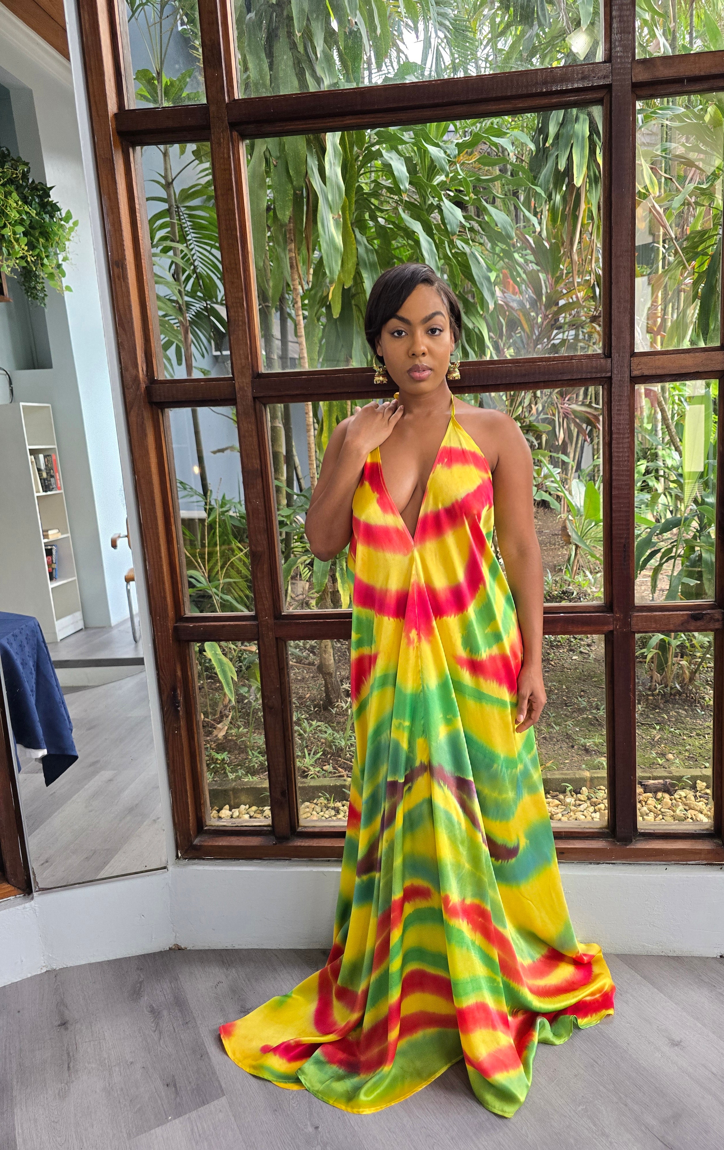 Hand Dyed Silk Charmeuse Halter