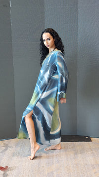 Hand Dyed Silk Habotai Kaftan