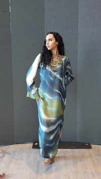 Hand Dyed Silk Habotai Kaftan