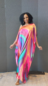 Hand Dyed Silk Charmeuse Kaftan