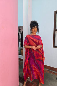 Hand Dyed Silk Chiffon Kaftan