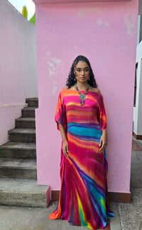 Hand Dyed Silk Charmeuse Kaftan