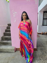 Hand Dyed Silk Charmeuse Kaftan