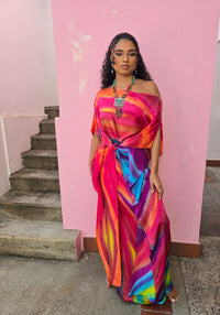 Hand Dyed Silk Charmeuse Kaftan