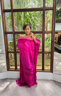 Hand Dyed Silk Charmeuse/Embellished Kaftan