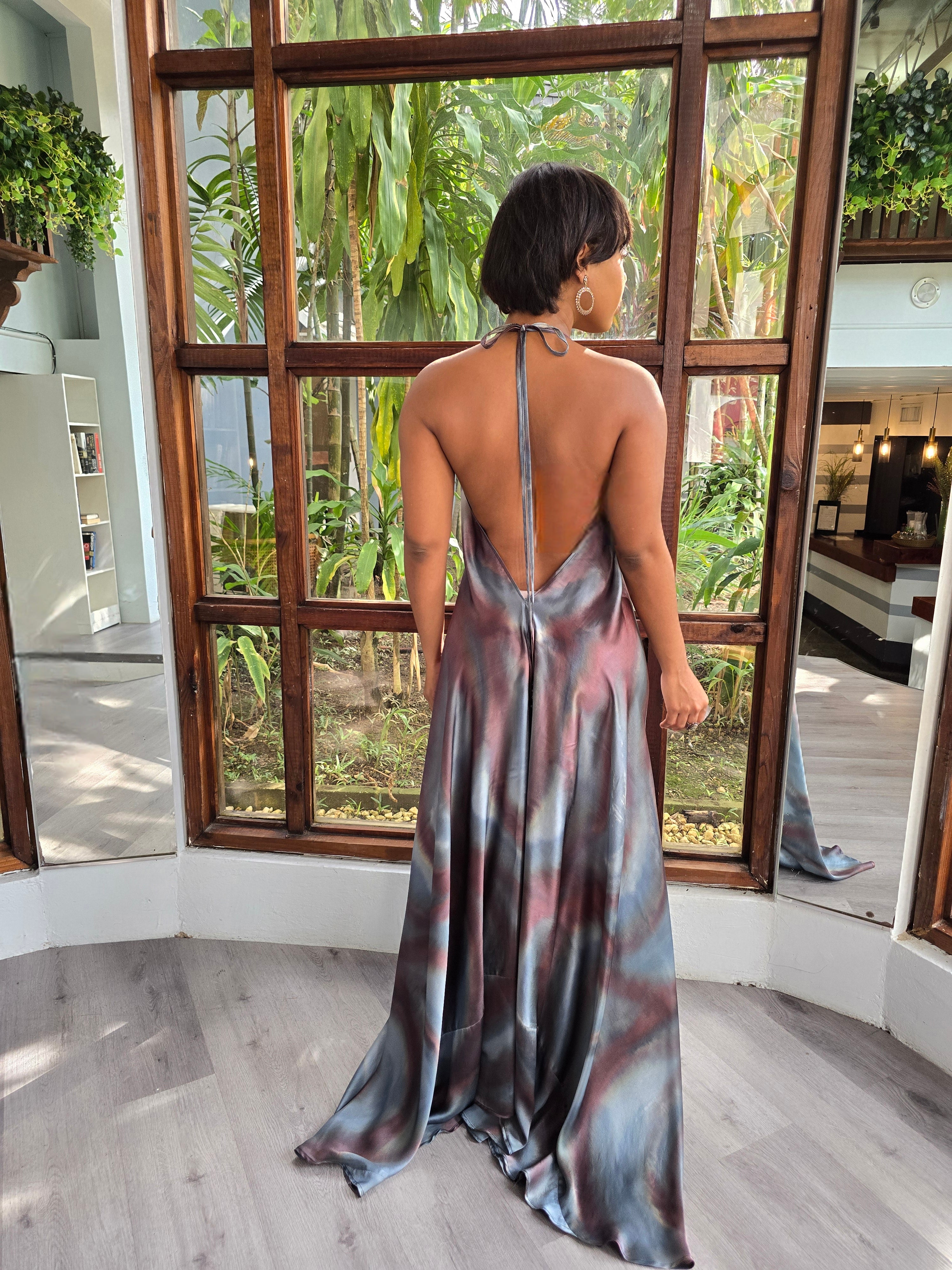 Hand Dyed Silk Charmeuse Halter