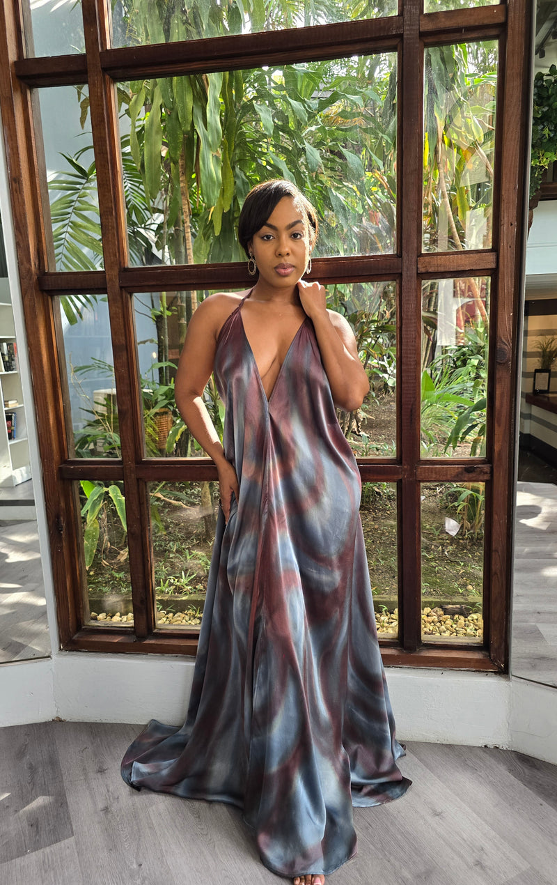 Hand Dyed Silk Charmeuse Halter