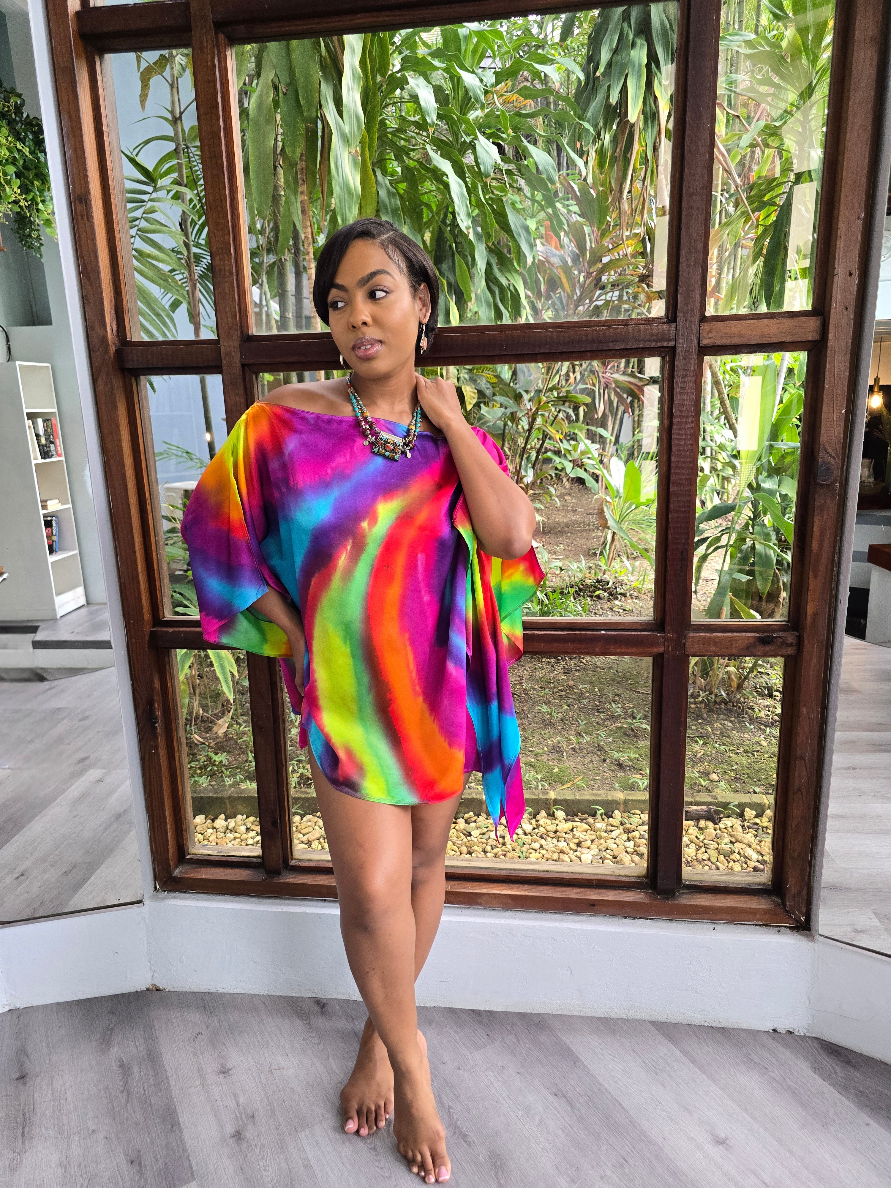 Hand Dyed Silk Charmeuse Kaftan