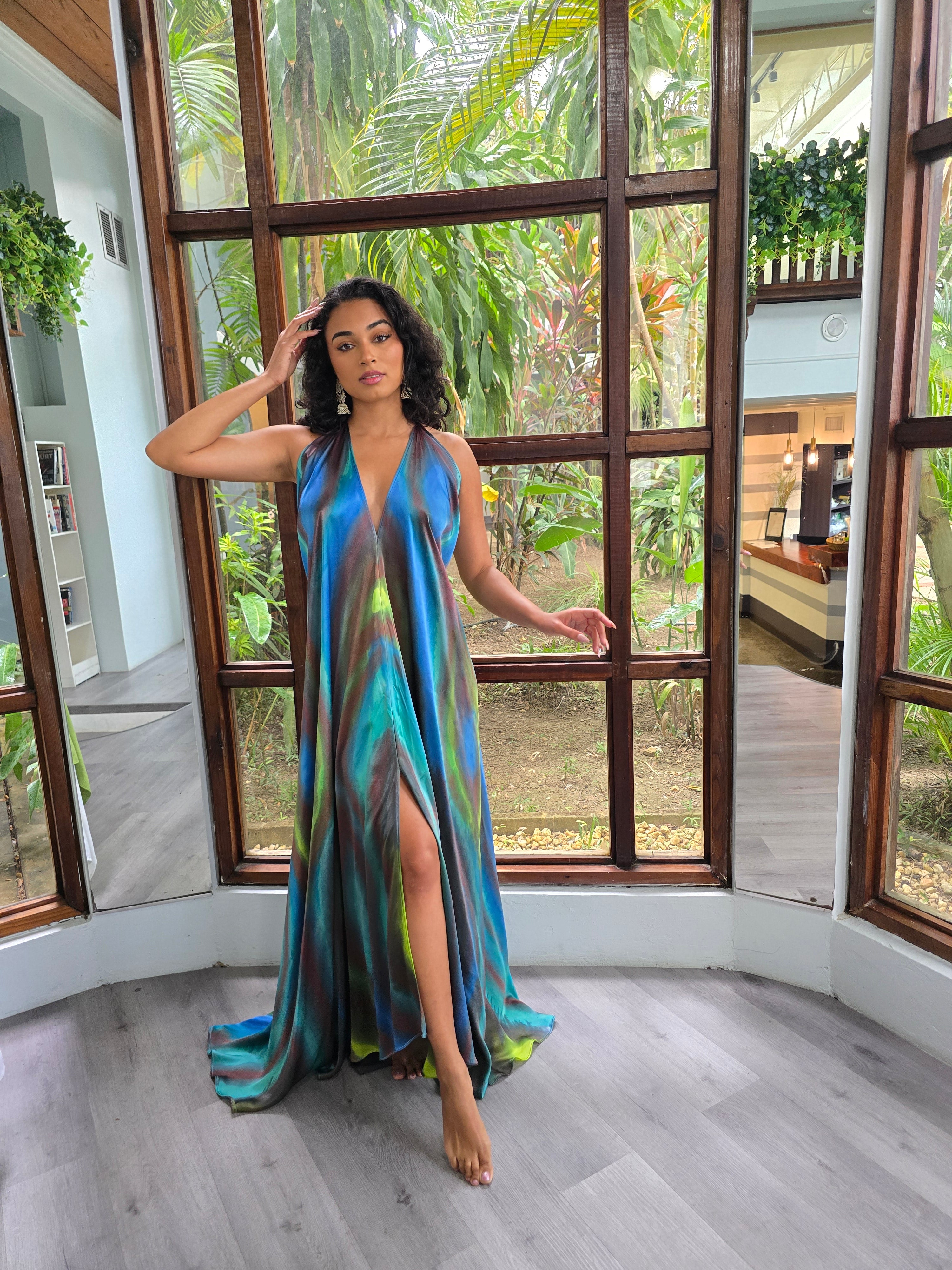 Hand Dyed Silk Charmeuse Halter