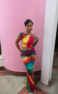 Hand Dyed Silk Knit 2 Piece Dress
