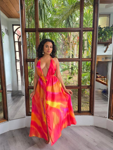Hand Dyed Silk Habotai Dress