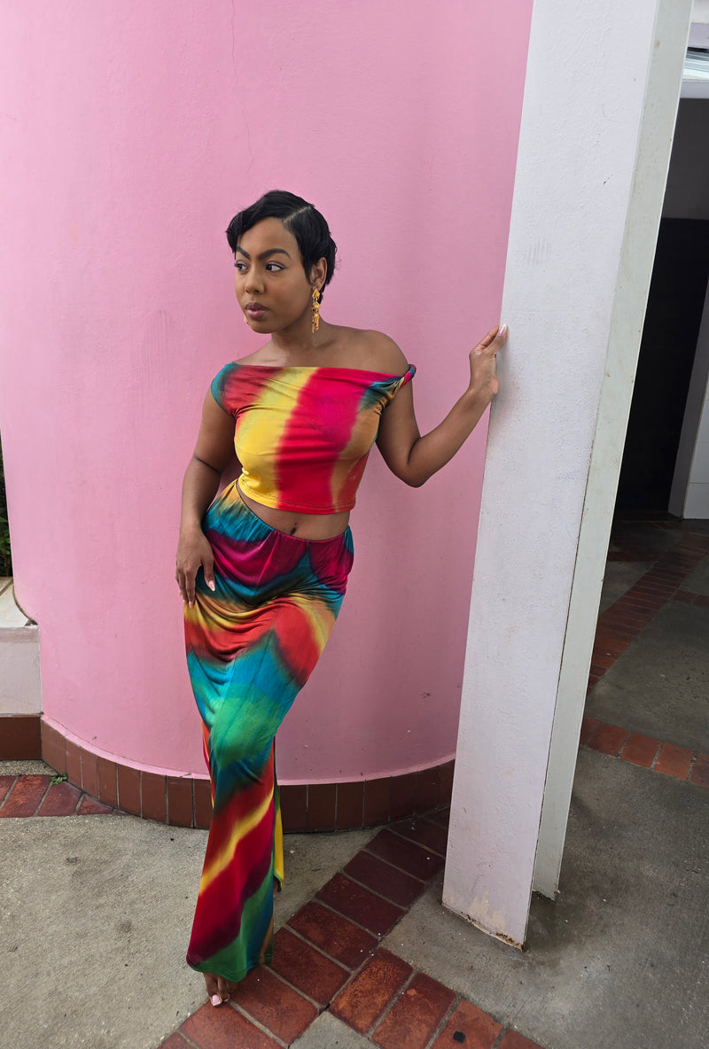 Hand Dyed Silk Knit 2 Piece Dress