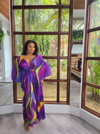 Hand Dyed Silk Charmeuse Kaftan
