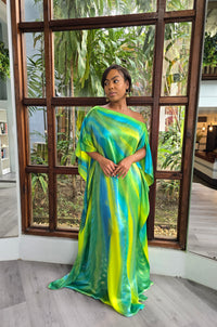 Hand Dyed Silk Charmeuse Kaftan