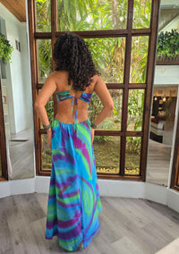 Hand Dyed Silk Crepe d Chine Halter