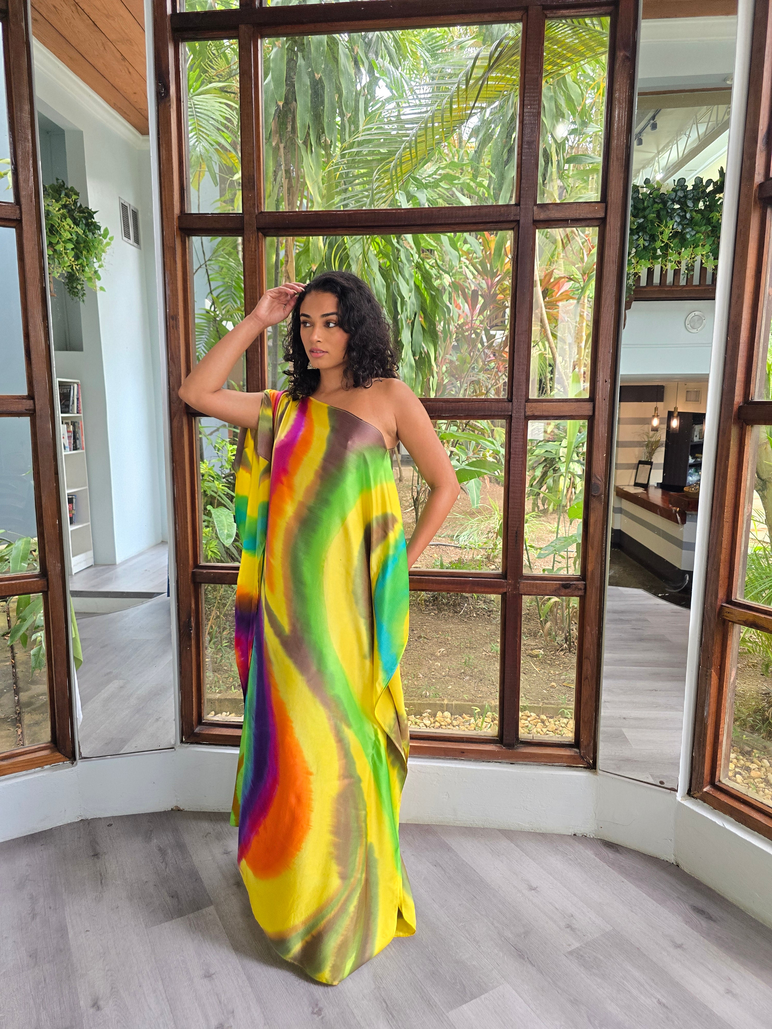 Hand Dyed Silk Charmeuse Kaftan