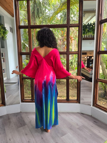 Hand Dyed Silk Charmeuse Kaftan