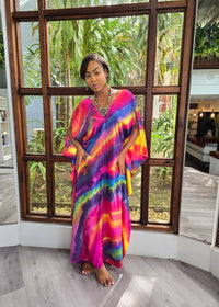 Hand Dyed Silk Habotai Kaftan