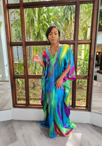 Hand Dyed Silk Charmeuse Kaftan