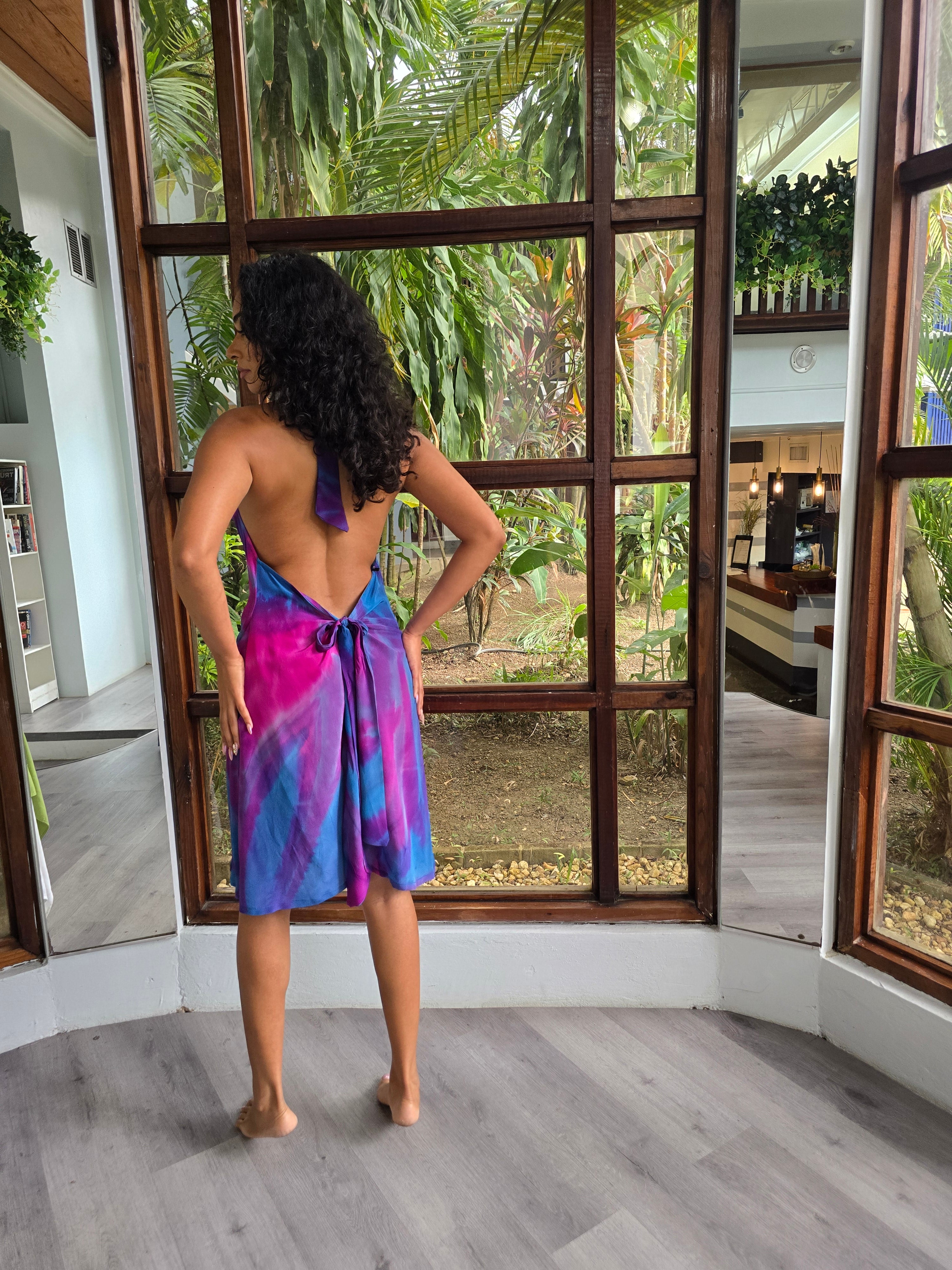 Hand Dyed Silk Crepe d Chine Halter